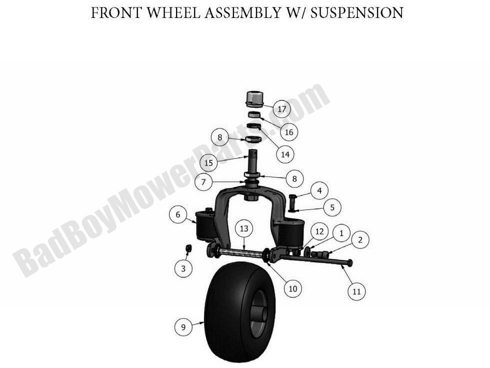 2011 Lightning and Pup Front Wheel w/ Suspension