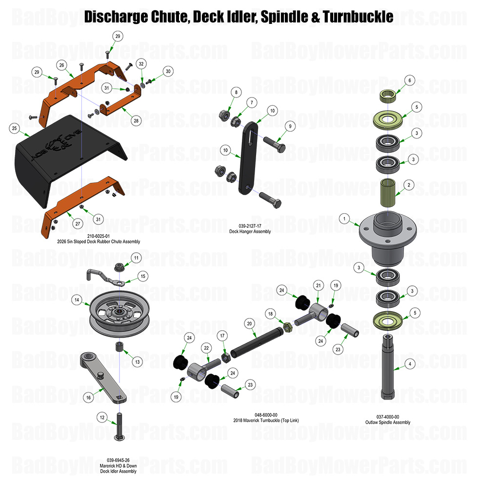 2026 > Maverick HD > Chute, Idler, Spindle & Turnbuckle