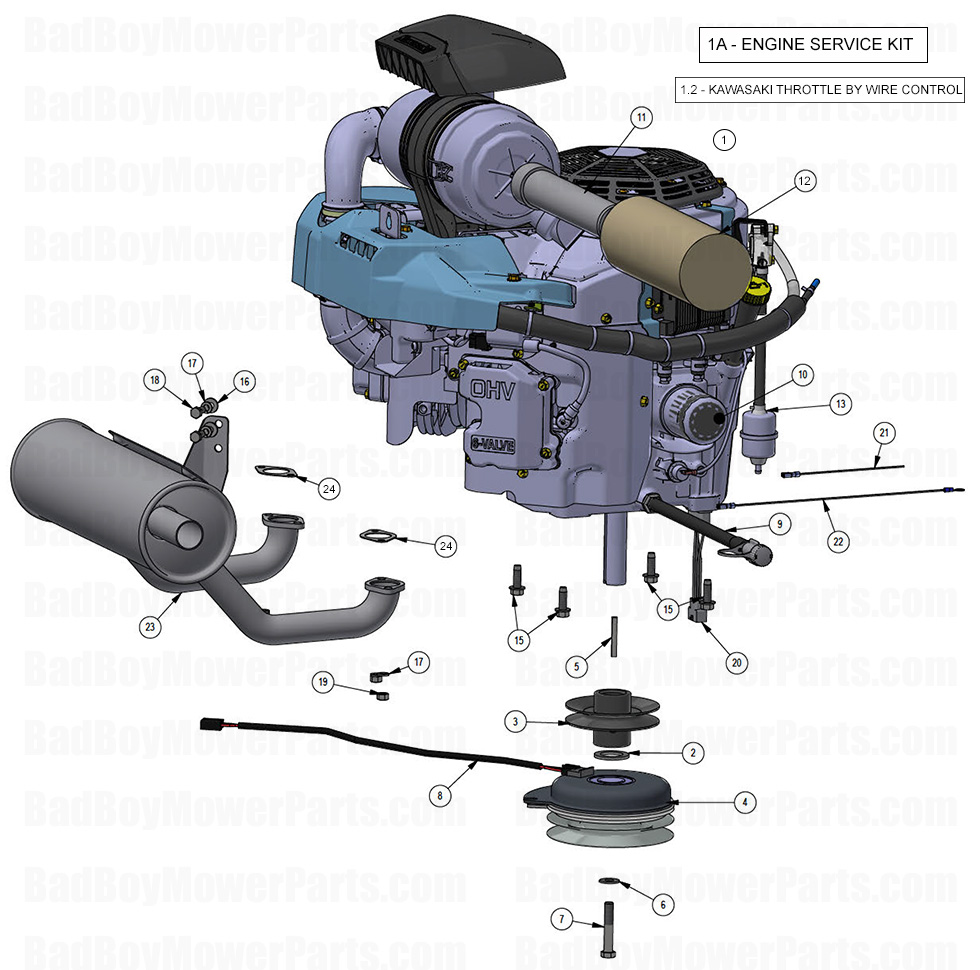 4197 - Bad Boy Mower Parts Lookup > 2025 > Revolt X > Engine - Kawasaki FX1000 EFI