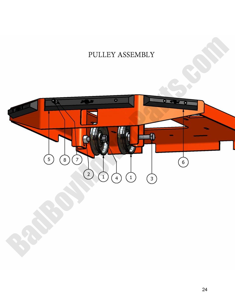 304 - Bad Boy Mower Parts Lookup > 2007 > AOS > Pulley Assembly