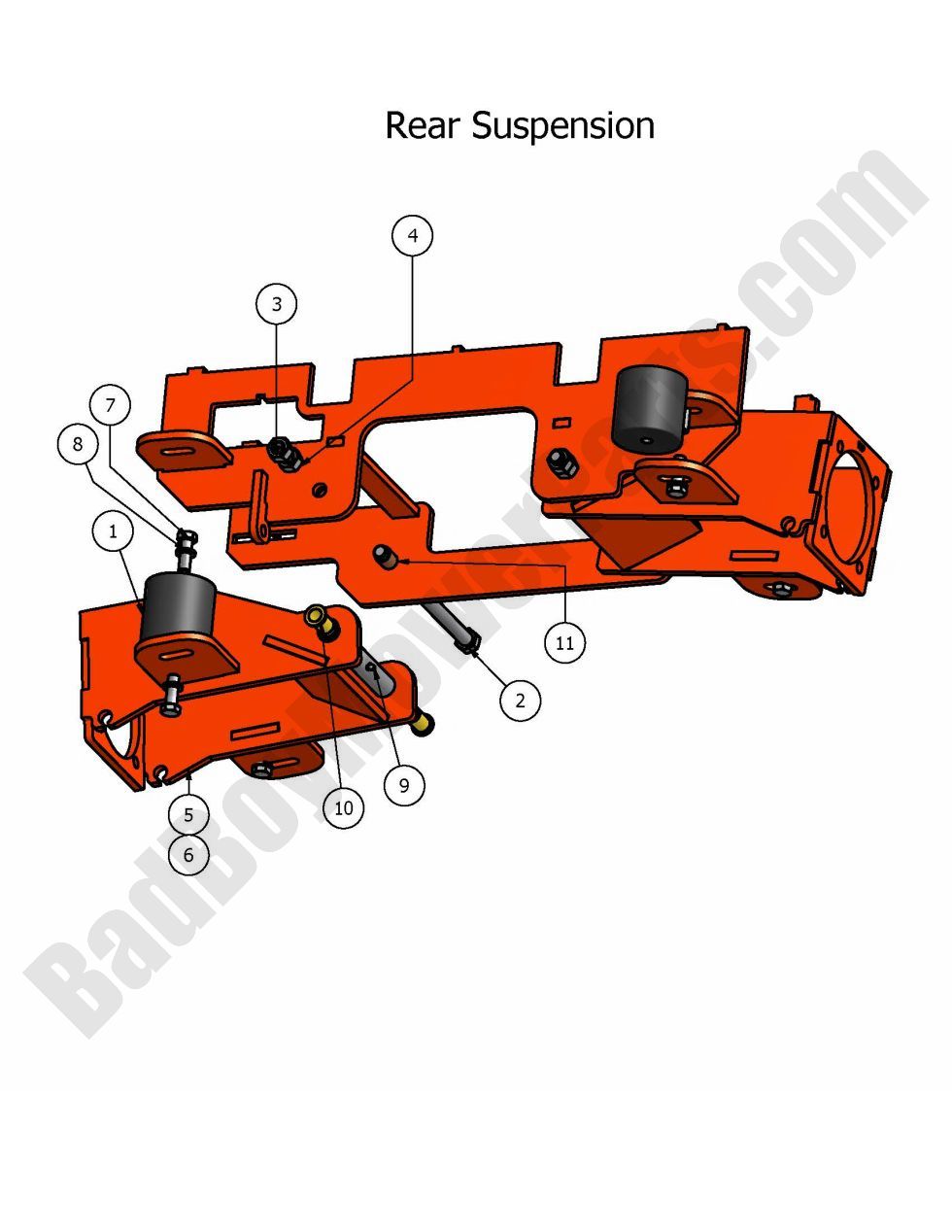 305 - Bad Boy Mower Parts Lookup > 2007 > AOS > Rear Suspension