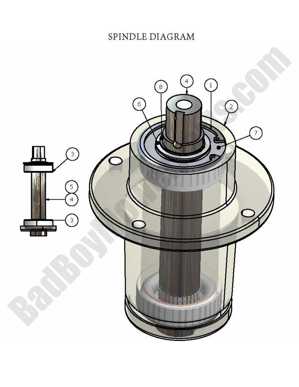 308 - Bad Boy Mower Parts Lookup > 2007 > AOS > Spindle Diagram