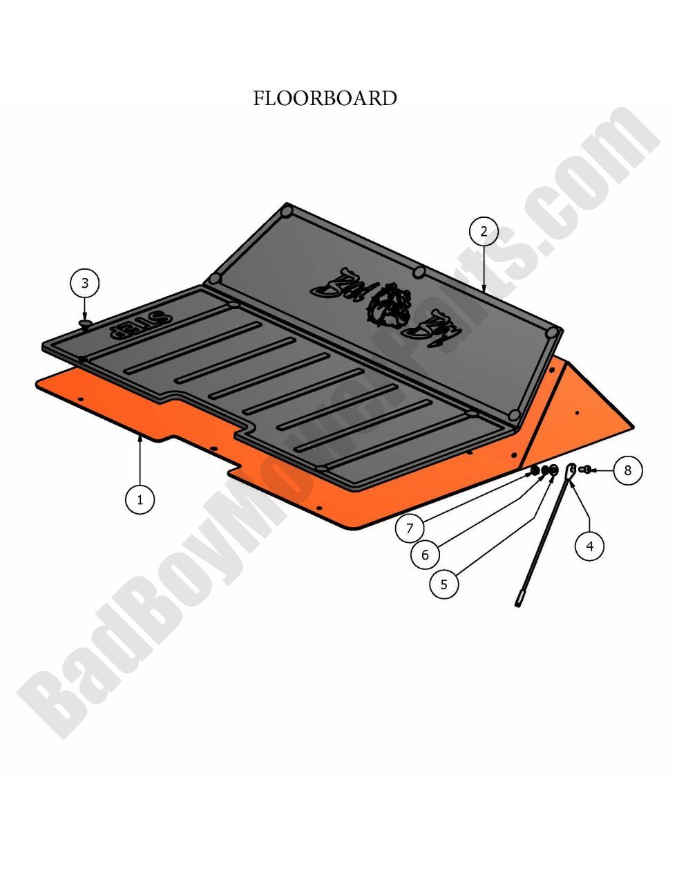 318 - Bad Boy Mower Parts Lookup > 2007 > Diesel > Floorboard