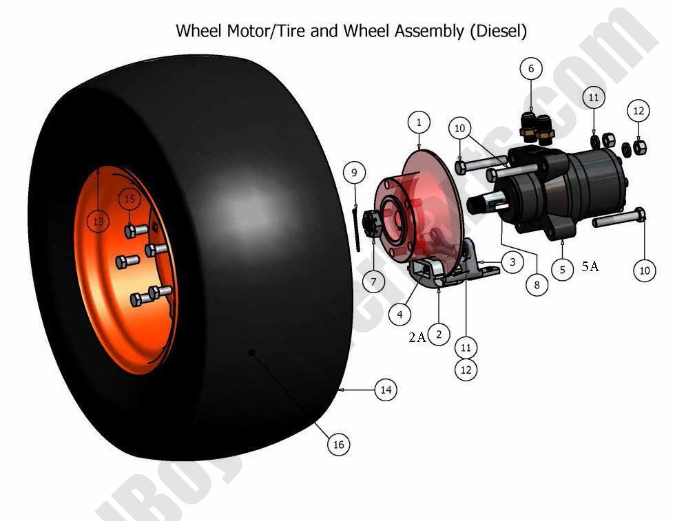 326 - Bad Boy Mower Parts Lookup > 2007 > Diesel > Wheel Motor