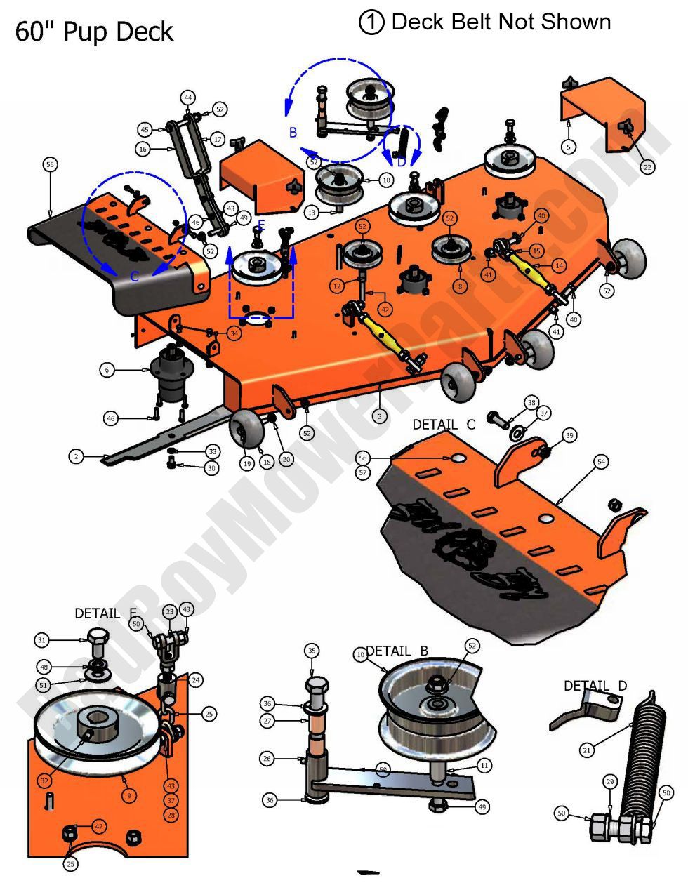 329 - Bad Boy Mower Parts Lookup > 2007 > Pup > 60\" Deck Assembly