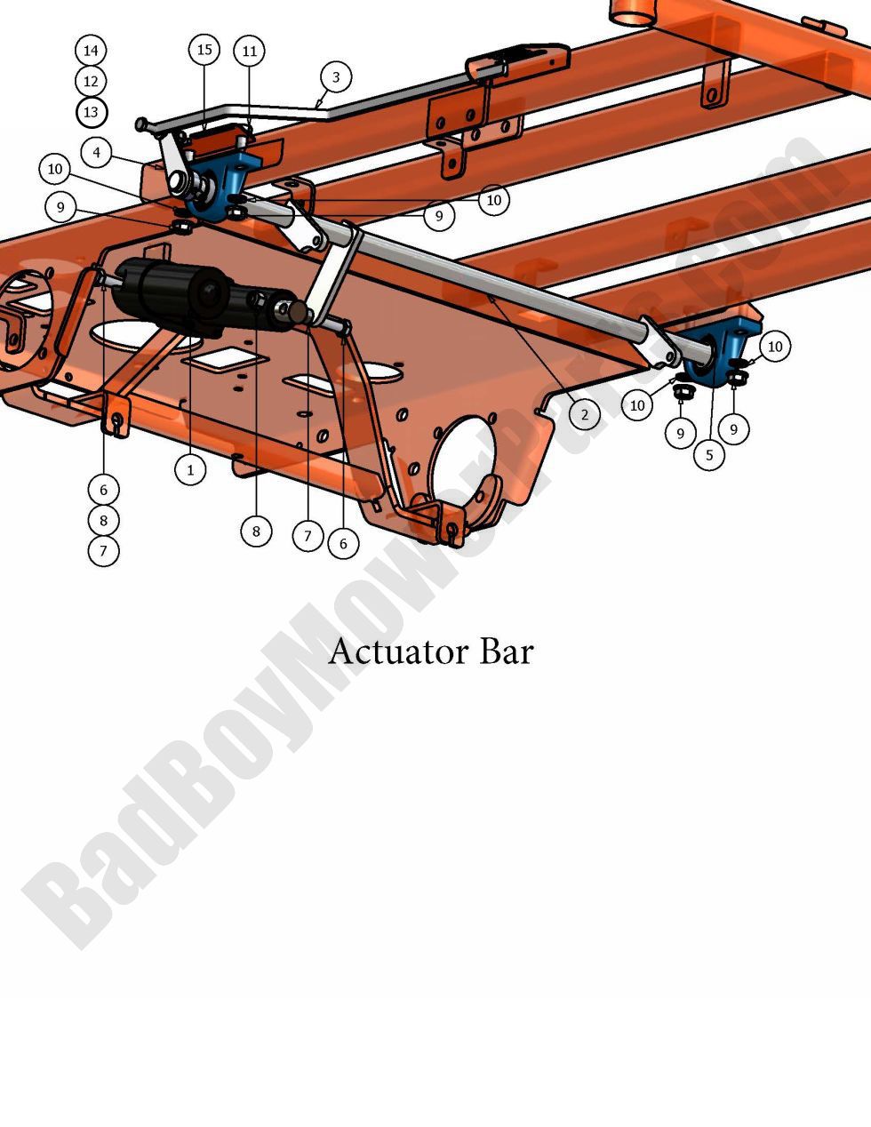 331 - Bad Boy Mower Parts Lookup > 2007 > Pup > Actuator Bar