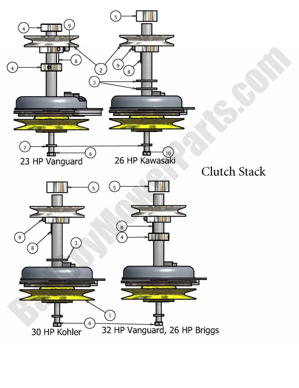 333 - Bad Boy Mower Parts Lookup > 2007 > Pup > Clutch Stack