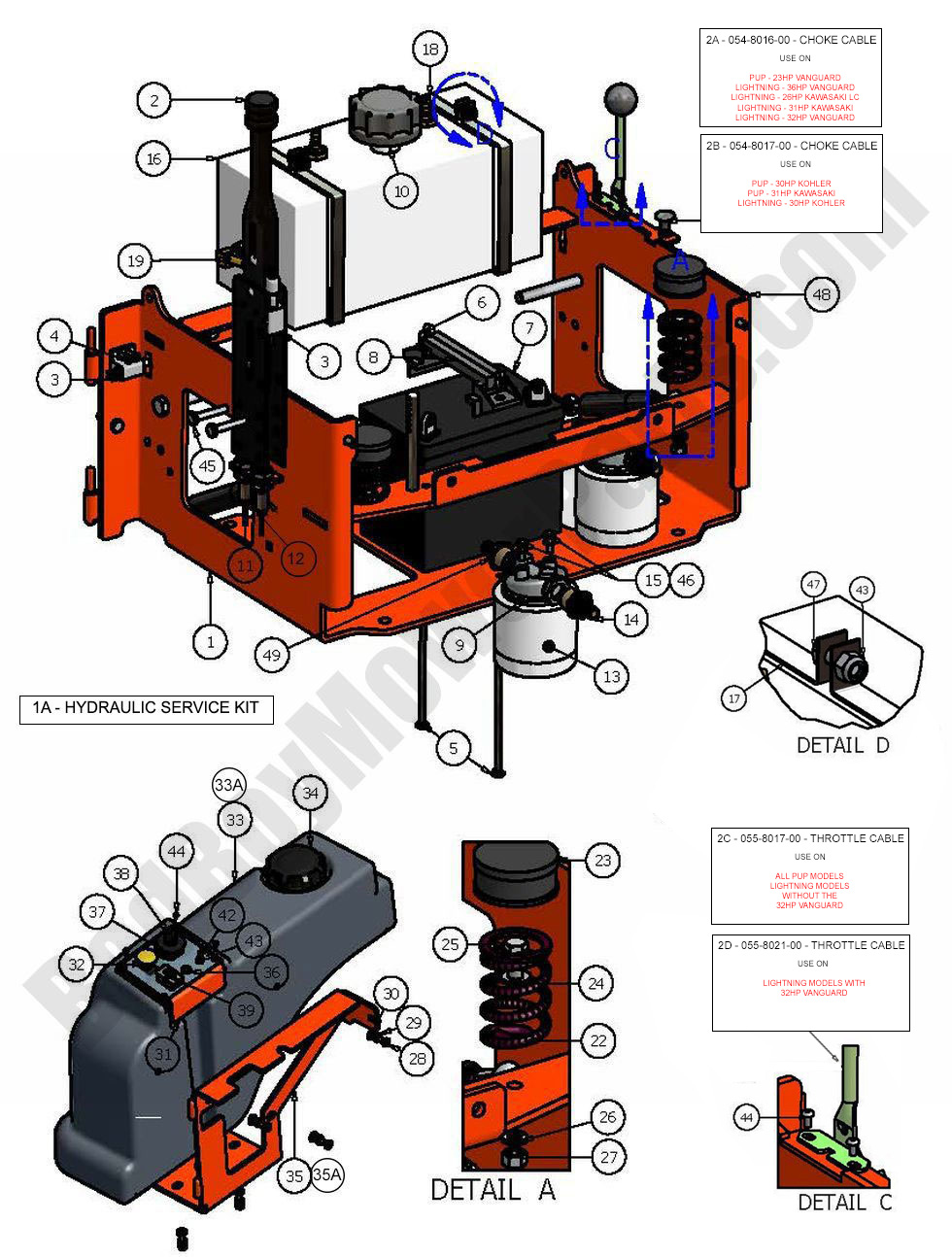 338 - Bad Boy Mower Parts Lookup > 2007 > Pup > Seat Frame and Tank