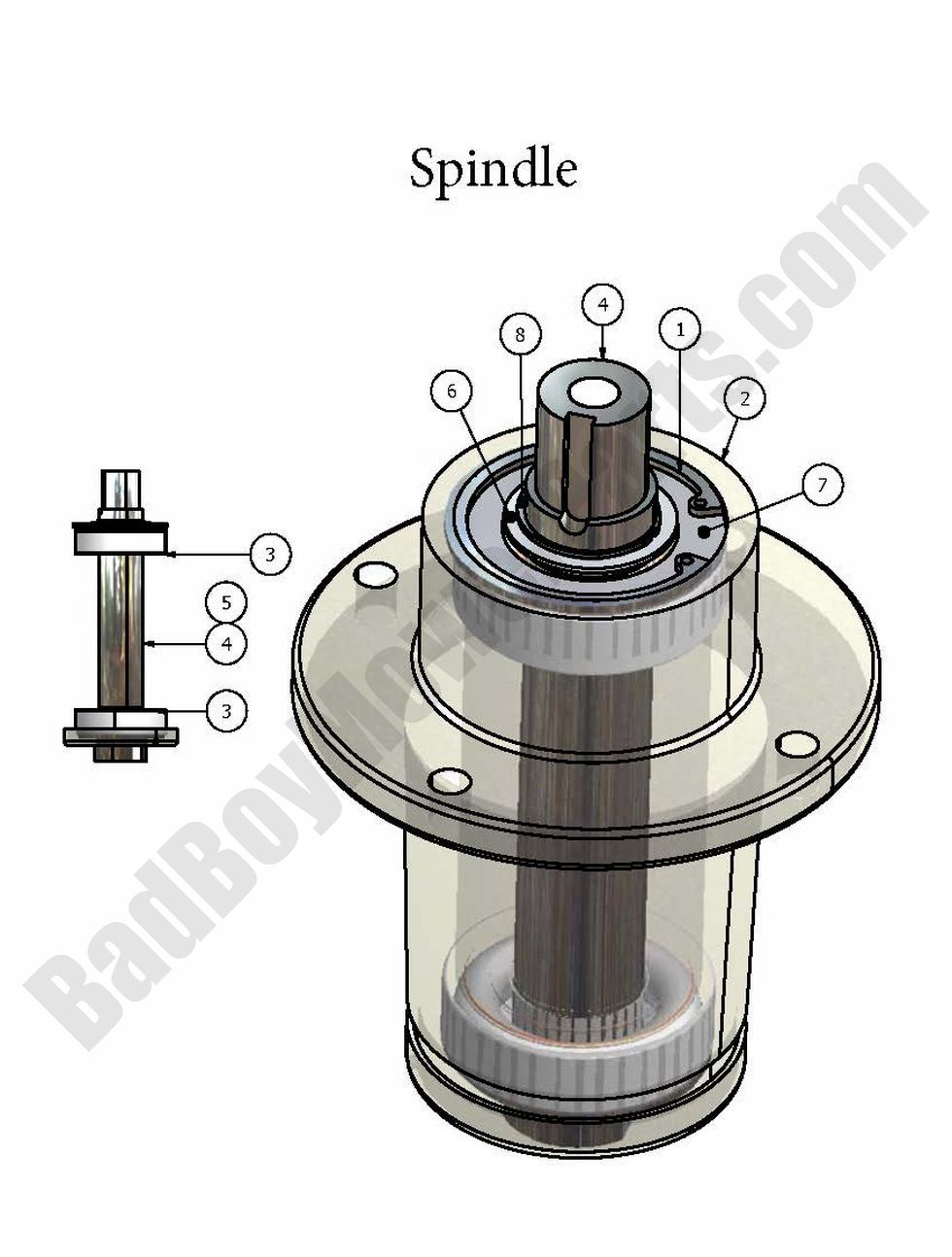 339 - Bad Boy Mower Parts Lookup > 2007 > Pup > Spindle