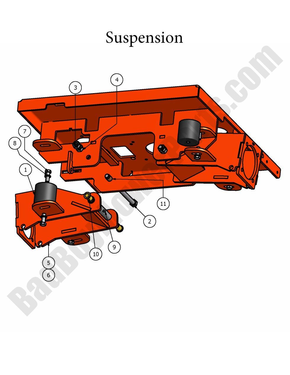 340 - Bad Boy Mower Parts Lookup > 2007 > Pup > Suspension