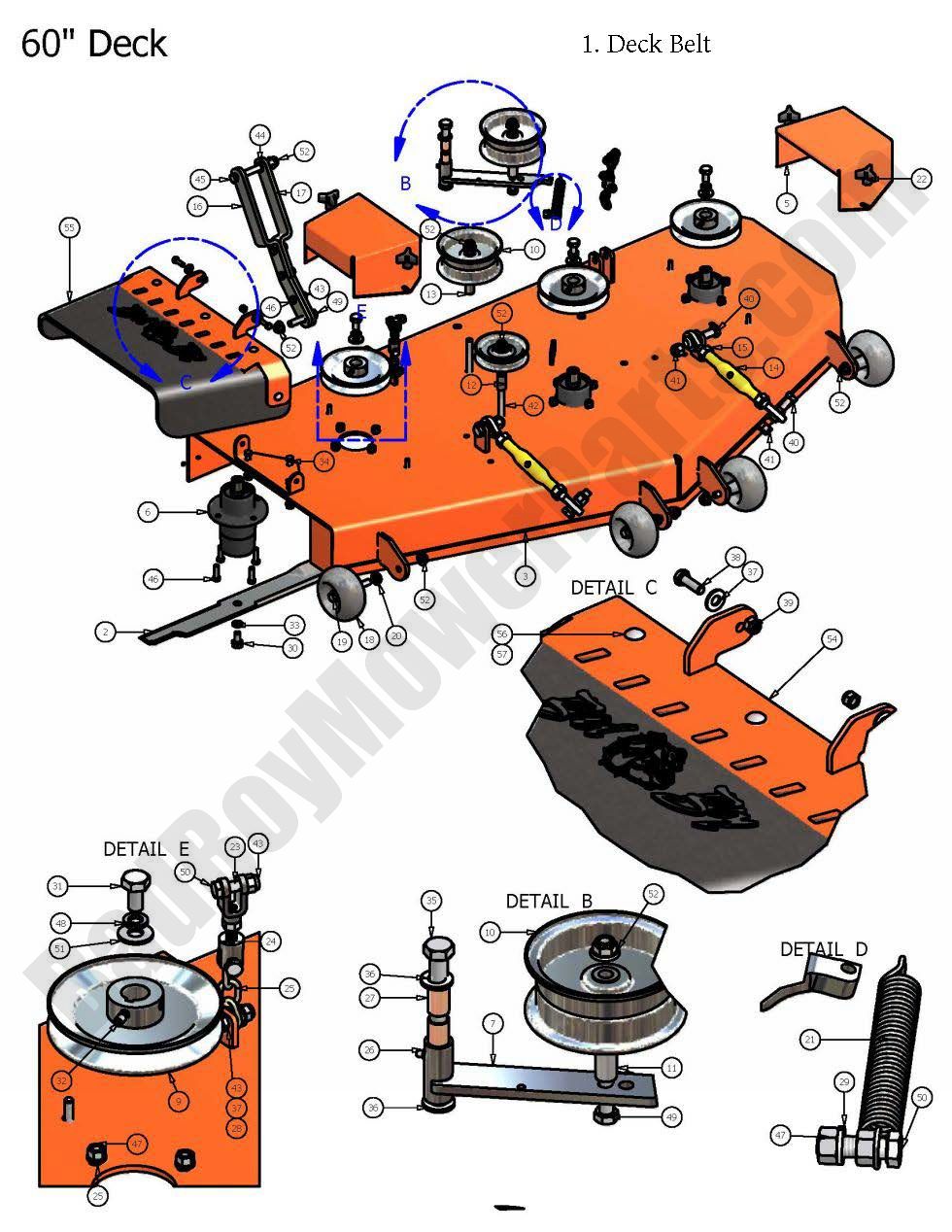 344 - Bad Boy Mower Parts Lookup > 2007 > ZT > 60\" Deck Assembly