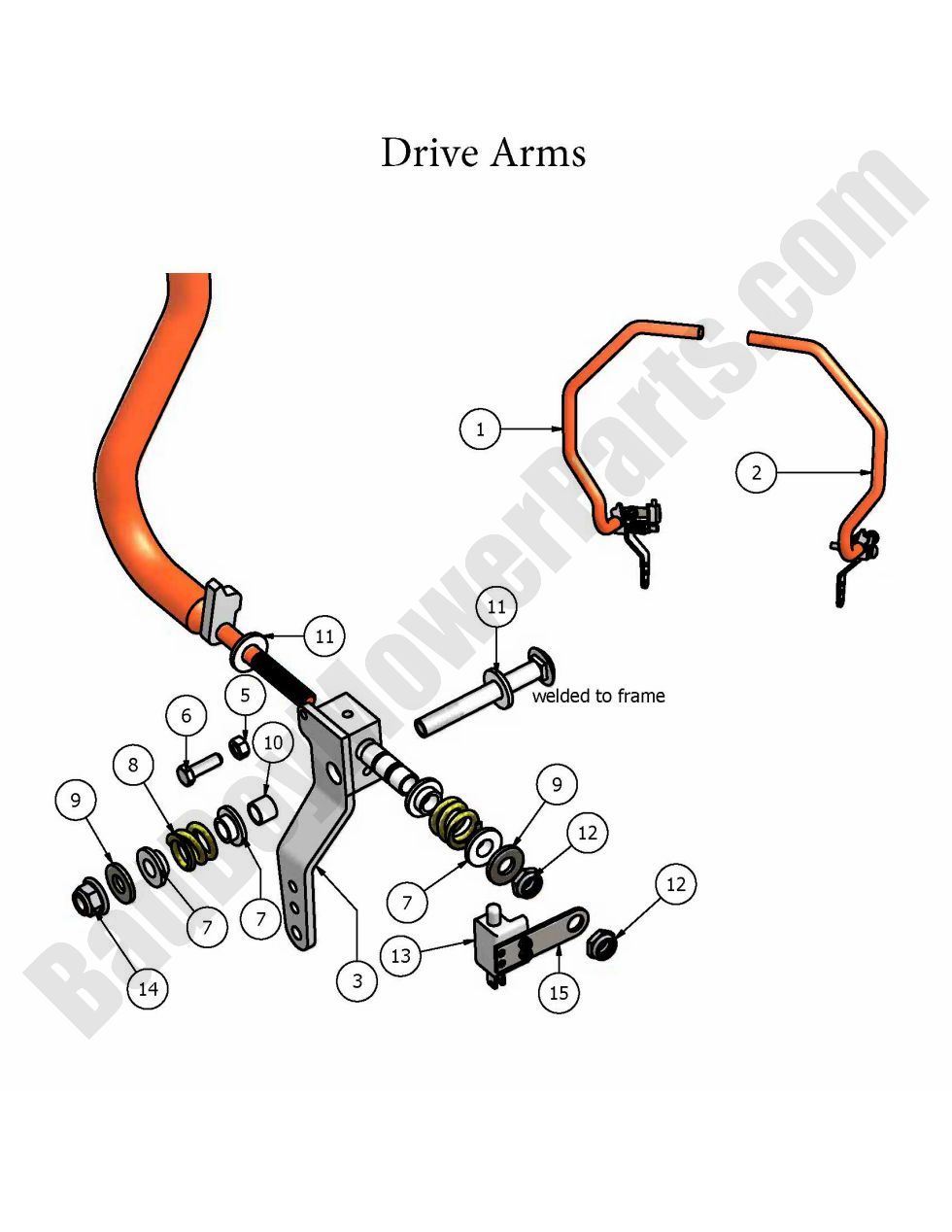 347 - Bad Boy Mower Parts Lookup > 2007 > ZT > Drive Arms