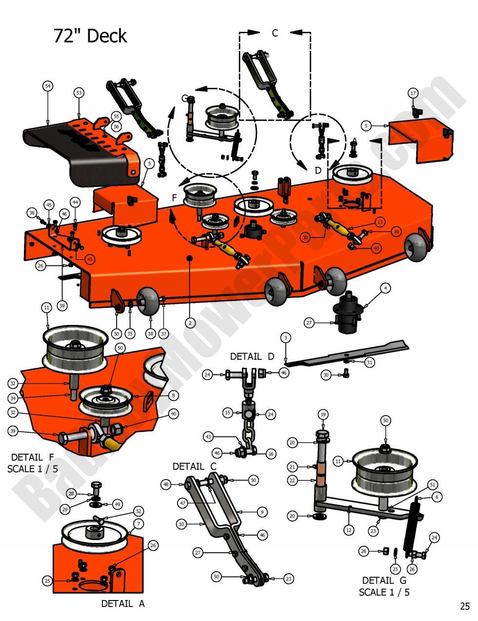 353 - Bad Boy Mower Parts Lookup > 2008 > AOS > 72\" Deck Assembly