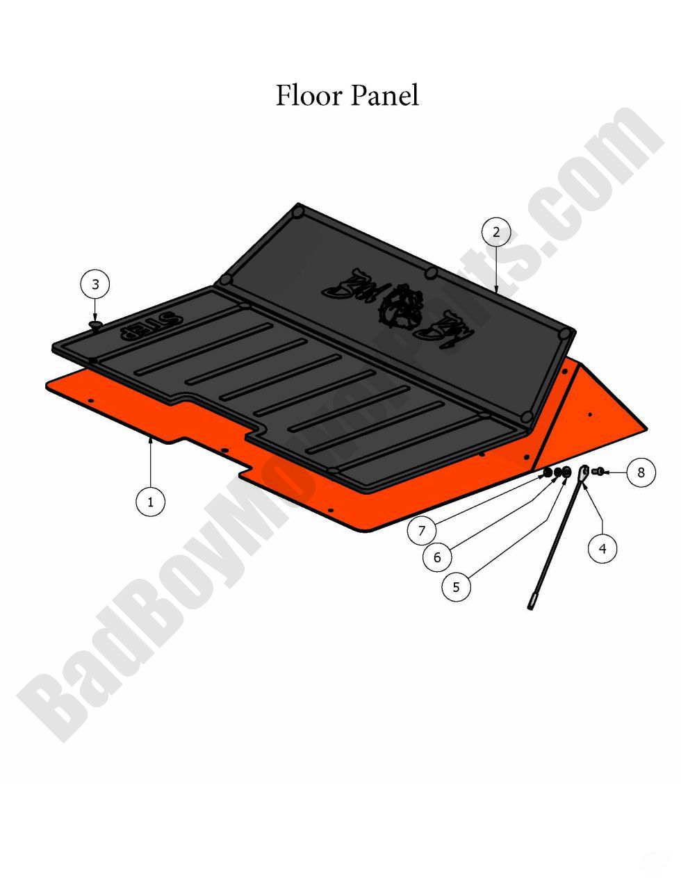 360 - Bad Boy Mower Parts Lookup > 2008 > AOS > Floor Panel