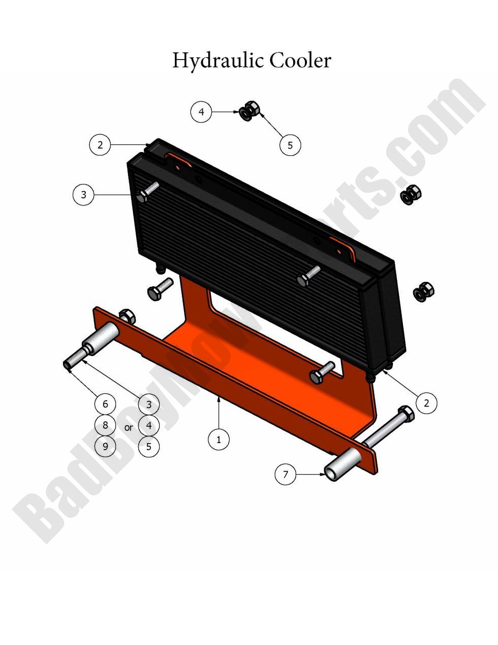 363 - Bad Boy Mower Parts Lookup > 2008 > AOS > Hydraulic Cooler