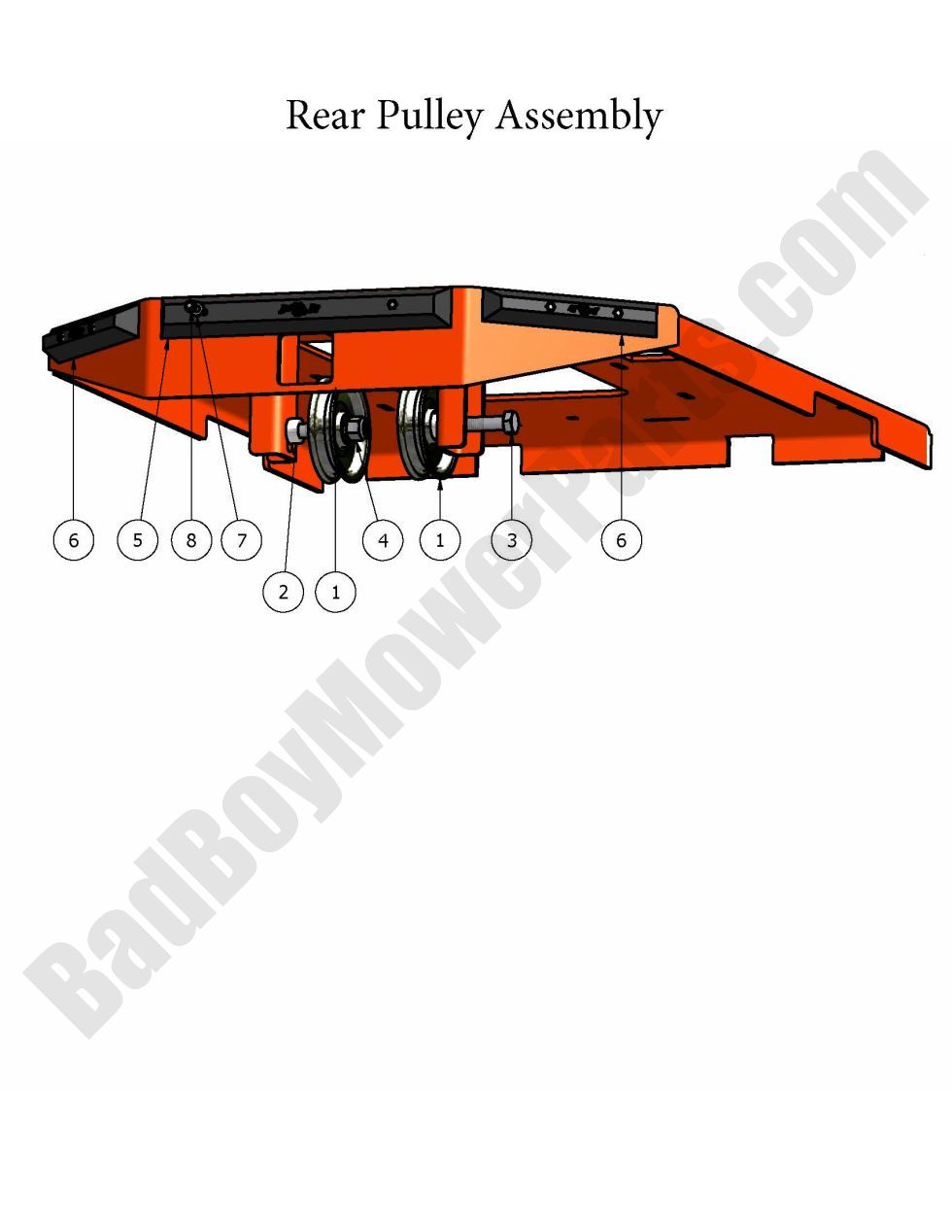 364 - Bad Boy Mower Parts Lookup > 2008 > AOS > Rear Pulley Assembly