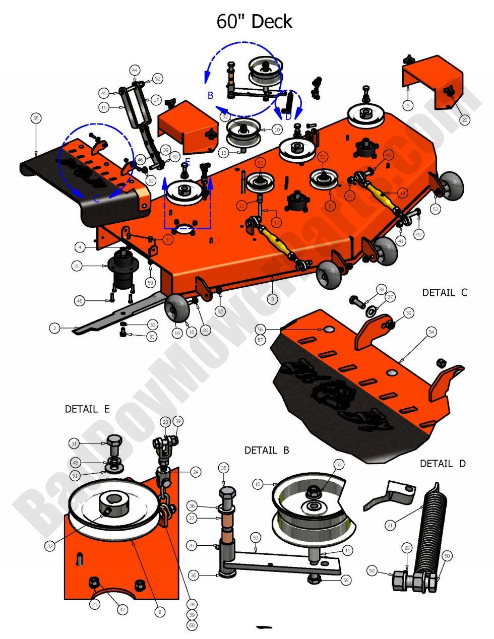 368 - Bad Boy Mower Parts Lookup > 2008 > Diesel > 60\" Deck Assembly