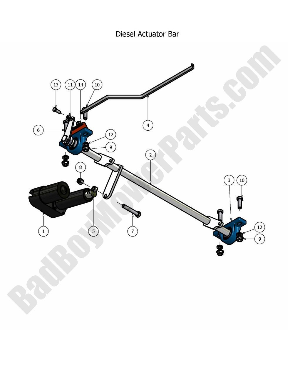 370 - Bad Boy Mower Parts Lookup > 2008 > Diesel > Actuator Bar