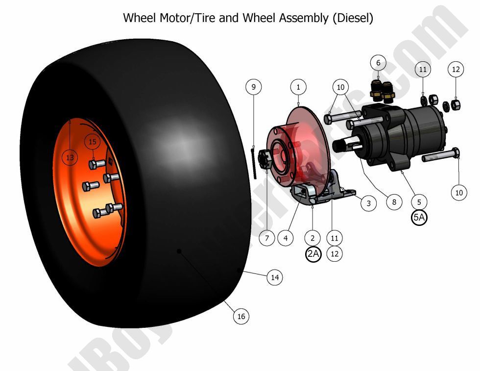 384 - Bad Boy Mower Parts Lookup > 2008 > Diesel > Wheel Motor