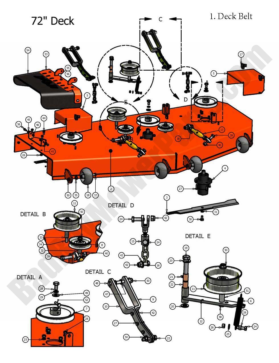 388 - Bad Boy Mower Parts Lookup > 2008 > Pup and Lightning > 72\" Deck Assembly