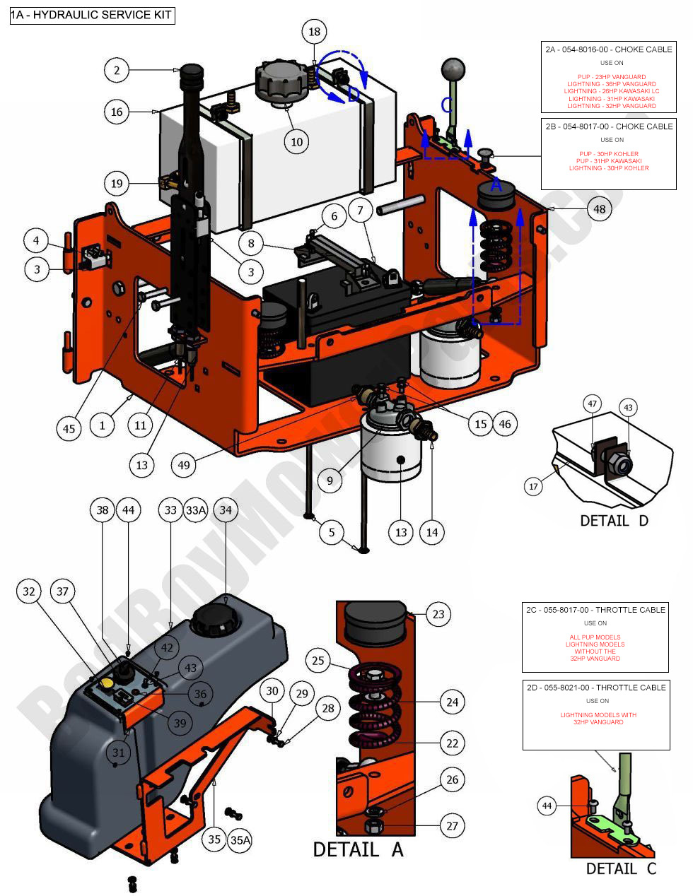 400 - Bad Boy Mower Parts Lookup > 2008 > Pup and Lightning > Seat Frame & Tank