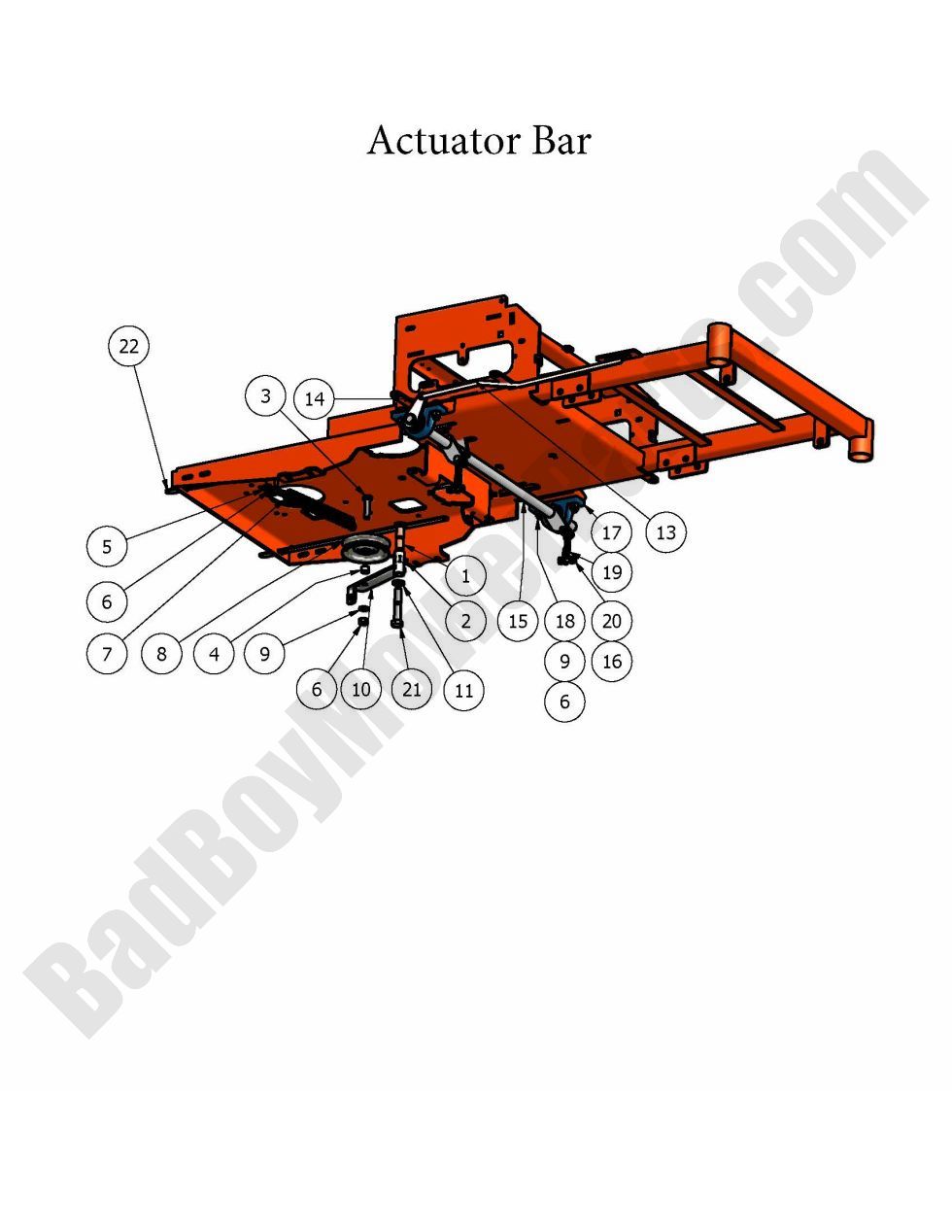 405 - Bad Boy Mower Parts Lookup > 2008 > ZT > Actuator Bar