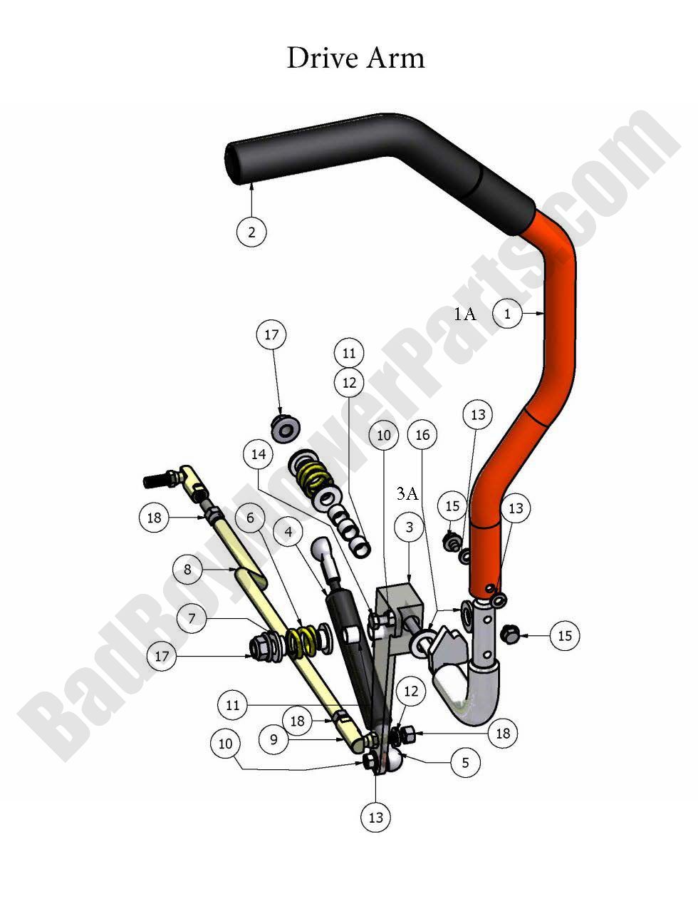 419 - Bad Boy Mower Parts Lookup > 2009 > AOS > Drive Arms