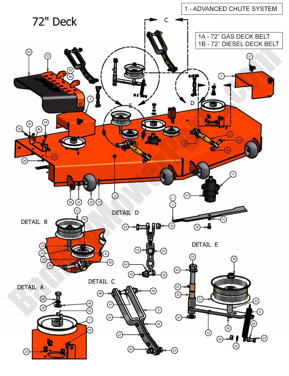 415 - Bad Boy Mower Parts Lookup > 2009 > AOS > 72\" Deck Assembly