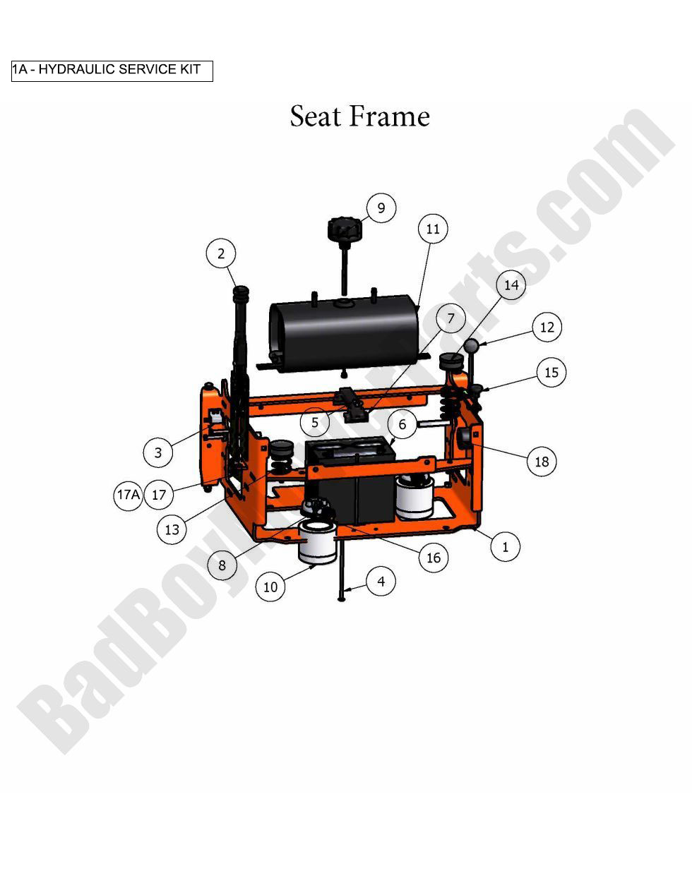 427 - Bad Boy Mower Parts Lookup > 2009 > AOS > Seat Frame