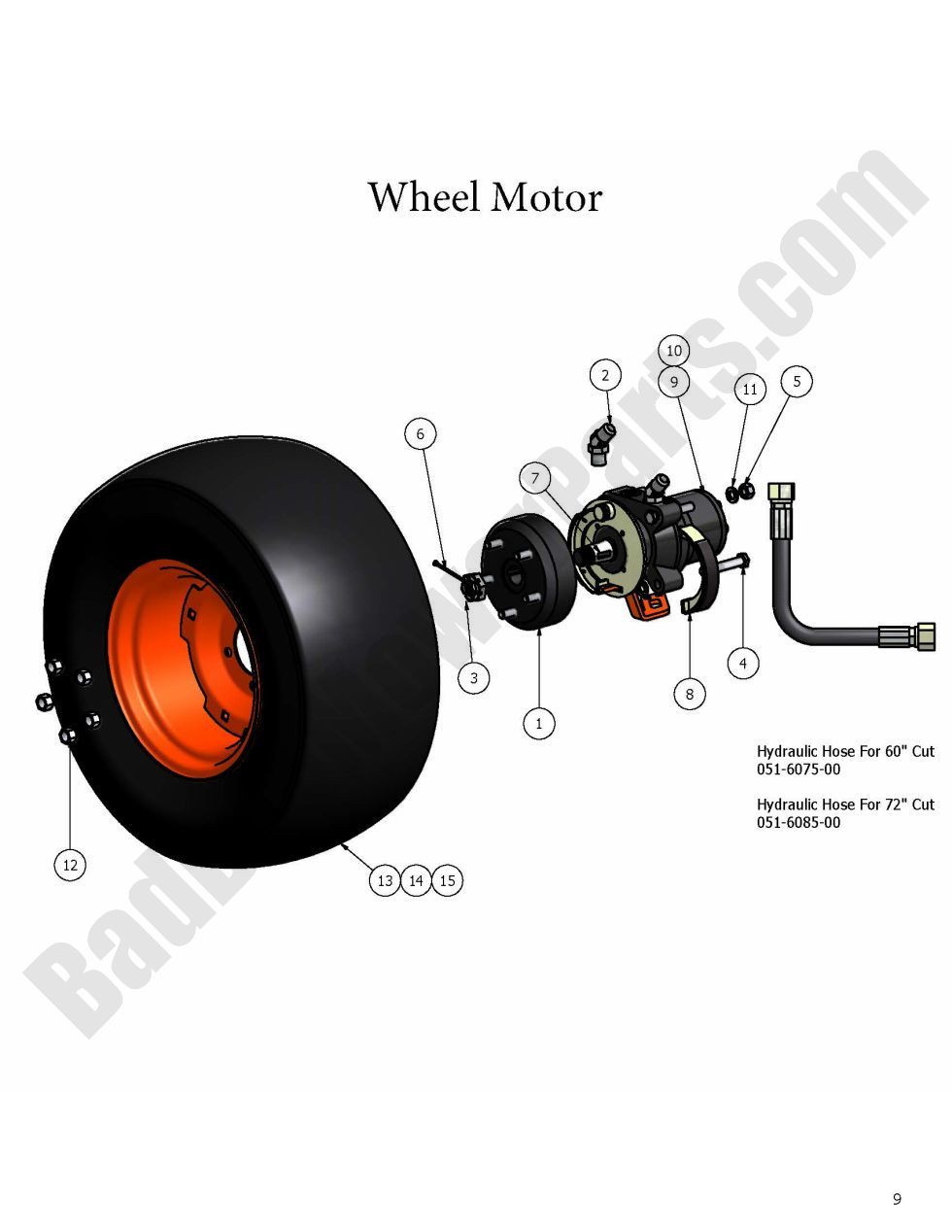 429 - Bad Boy Mower Parts Lookup > 2009 > AOS > Wheel Motor