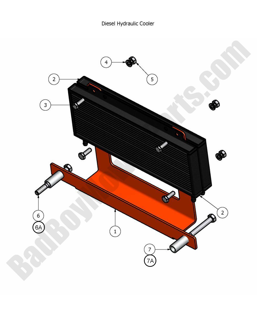 440 - Bad Boy Mower Parts Lookup > 2009 > Diesel > Hydraulic Cooler