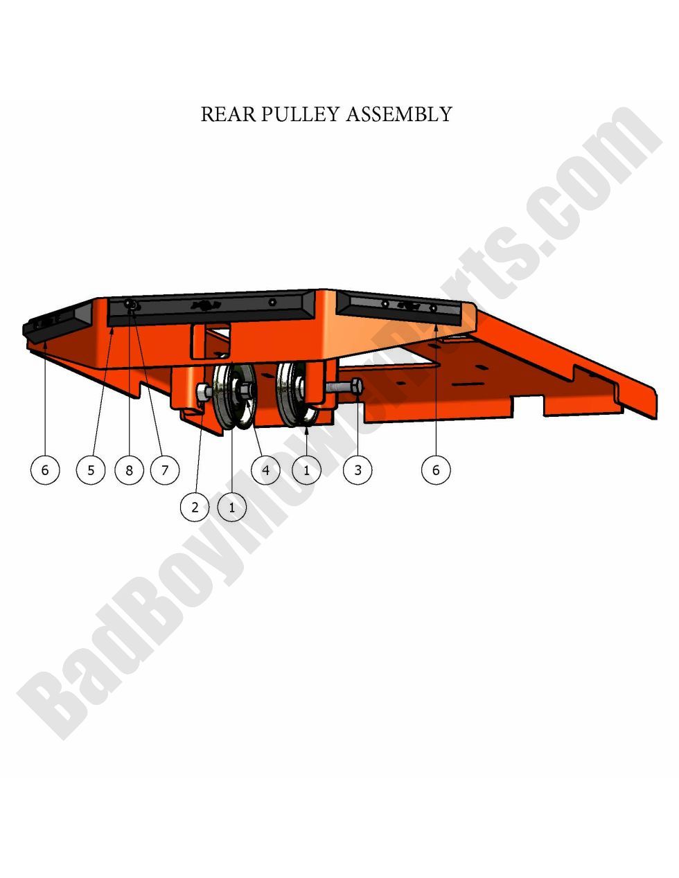 442 - Bad Boy Mower Parts Lookup > 2009 > Diesel > Rear Pulley Assembly