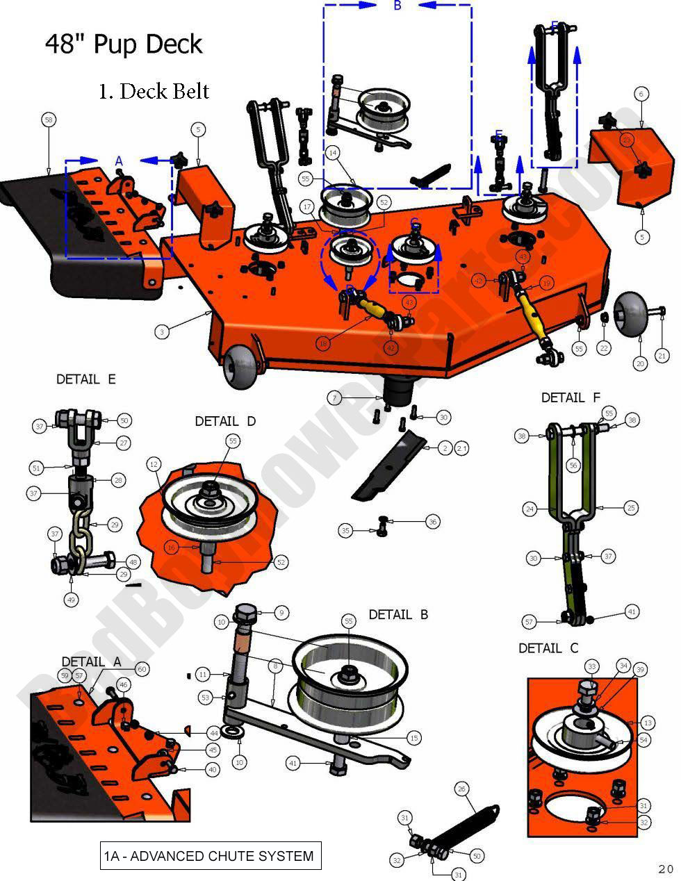 447 - Bad Boy Mower Parts Lookup > 2009 > Pup and Lightning > 48\" Deck Assembly