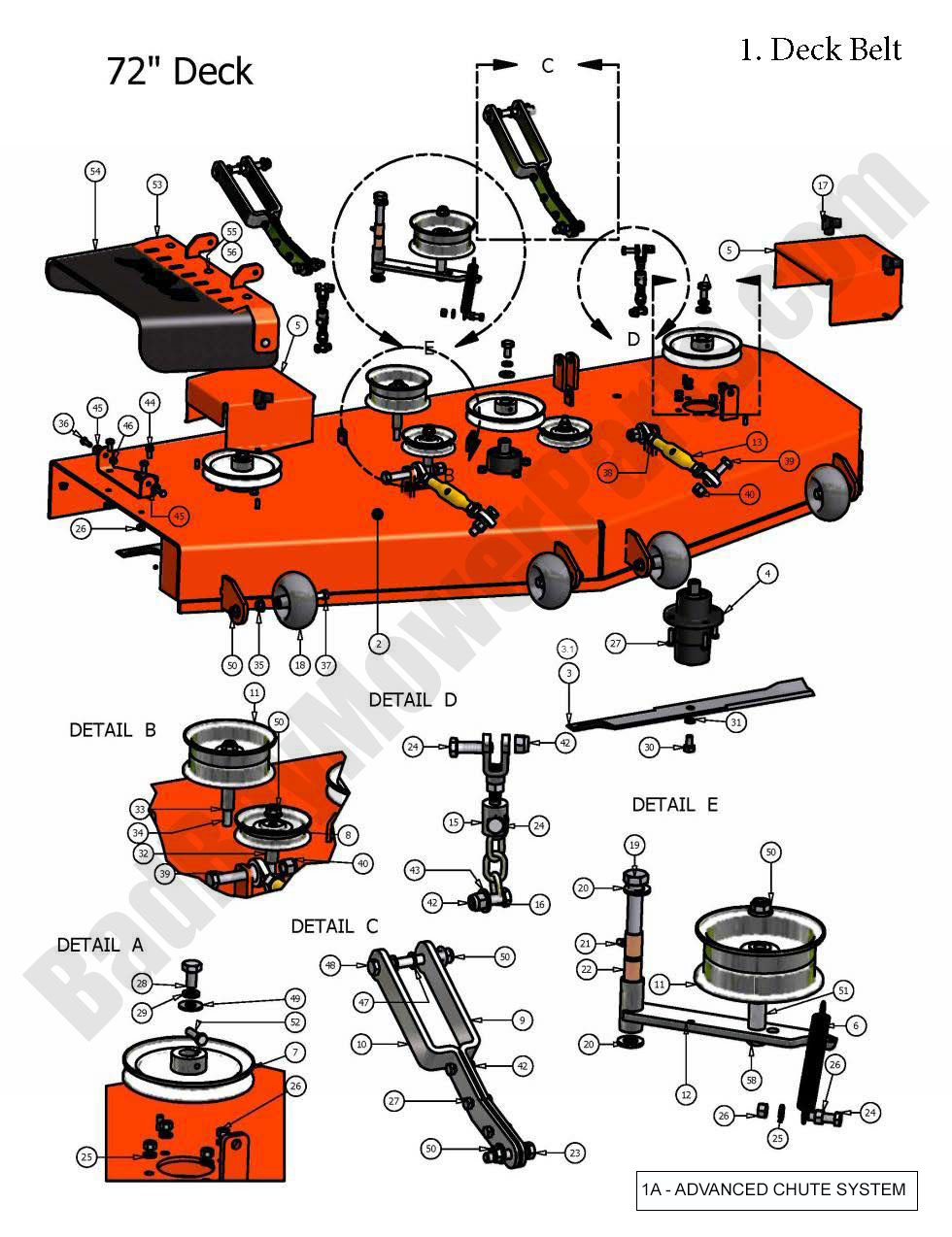 450 - Bad Boy Mower Parts Lookup > 2009 > Pup and Lightning > 72\" Deck Assembly