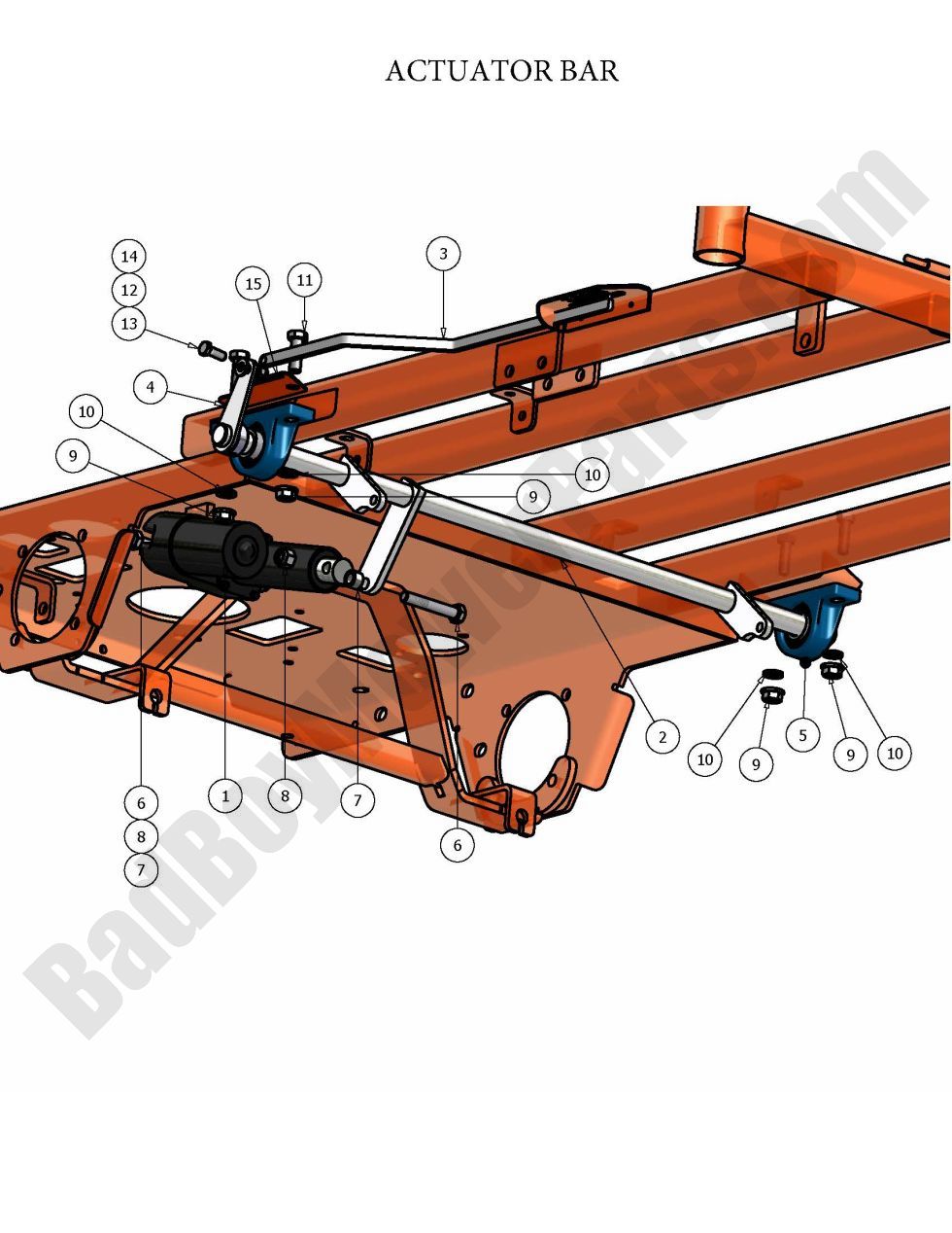 451 - Bad Boy Mower Parts Lookup > 2009 > Pup and Lightning > Actuator Bar