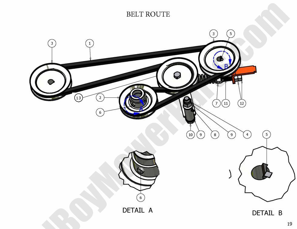 452 - Bad Boy Mower Parts Lookup > 2009 > Pup and Lightning > Belt Route