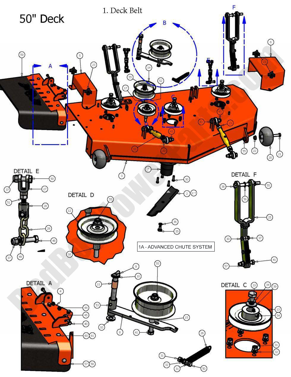 465 - Bad Boy Mower Parts Lookup > 2009 > ZT > 50\" Deck Assembly