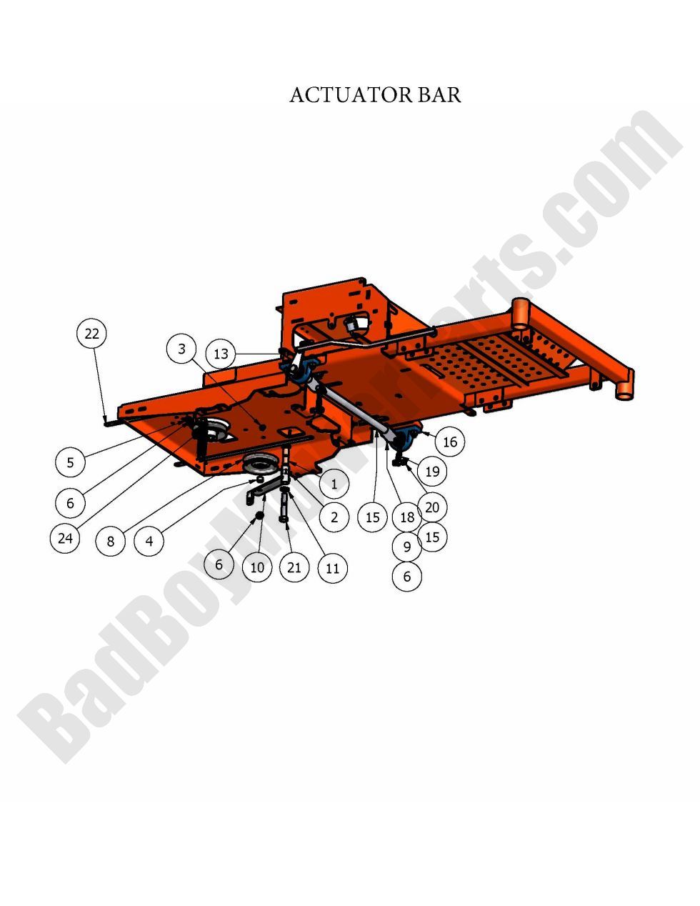 467 - Bad Boy Mower Parts Lookup > 2009 > ZT > Actuator Bar