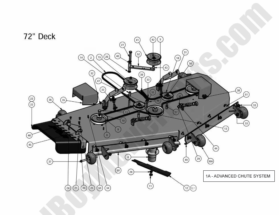 496 - Bad Boy Mower Parts Lookup > 2010 > AOS Diesel > 72\" Deck Assembly