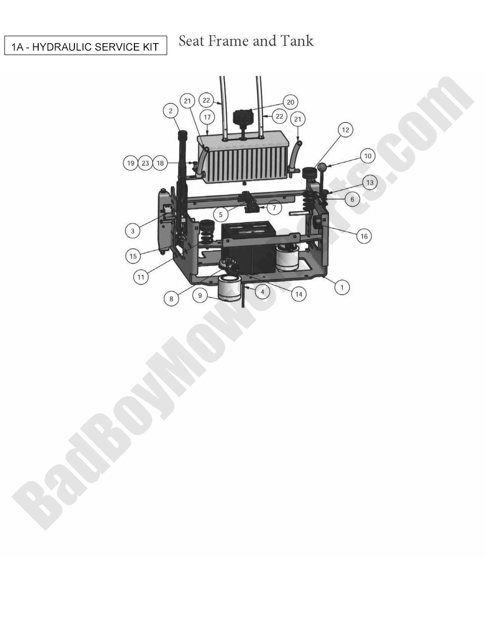 508 - Bad Boy Mower Parts Lookup > 2010 > AOS Diesel > Seat Frame & Tank