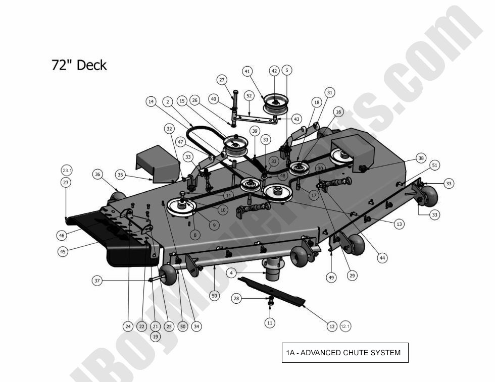 476 - Bad Boy Mower Parts Lookup > 2010 > AOS > 72\" Deck Assembly