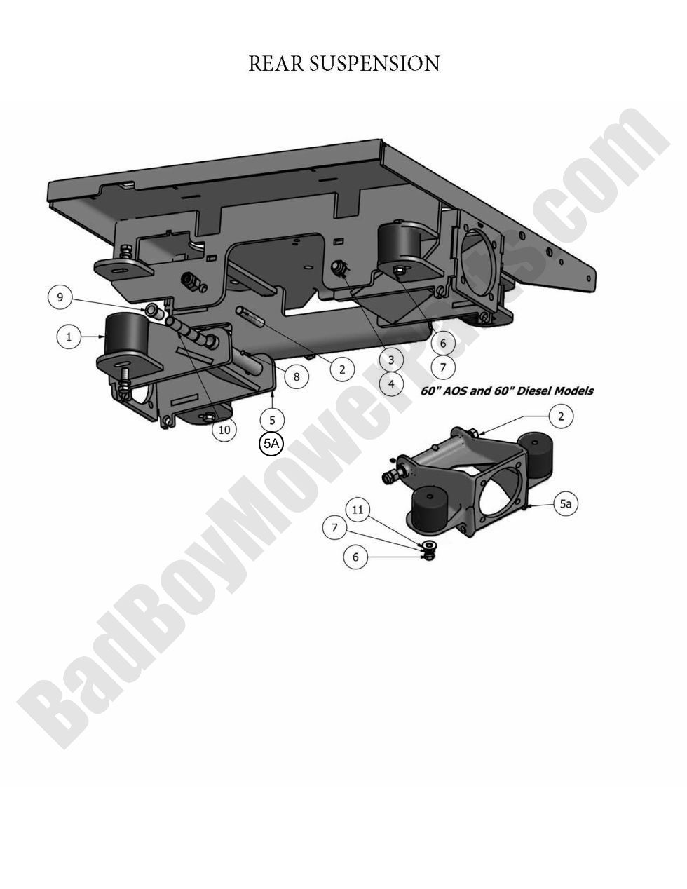 492 - Bad Boy Mower Parts Lookup > 2010 > AOS > Rear Suspension