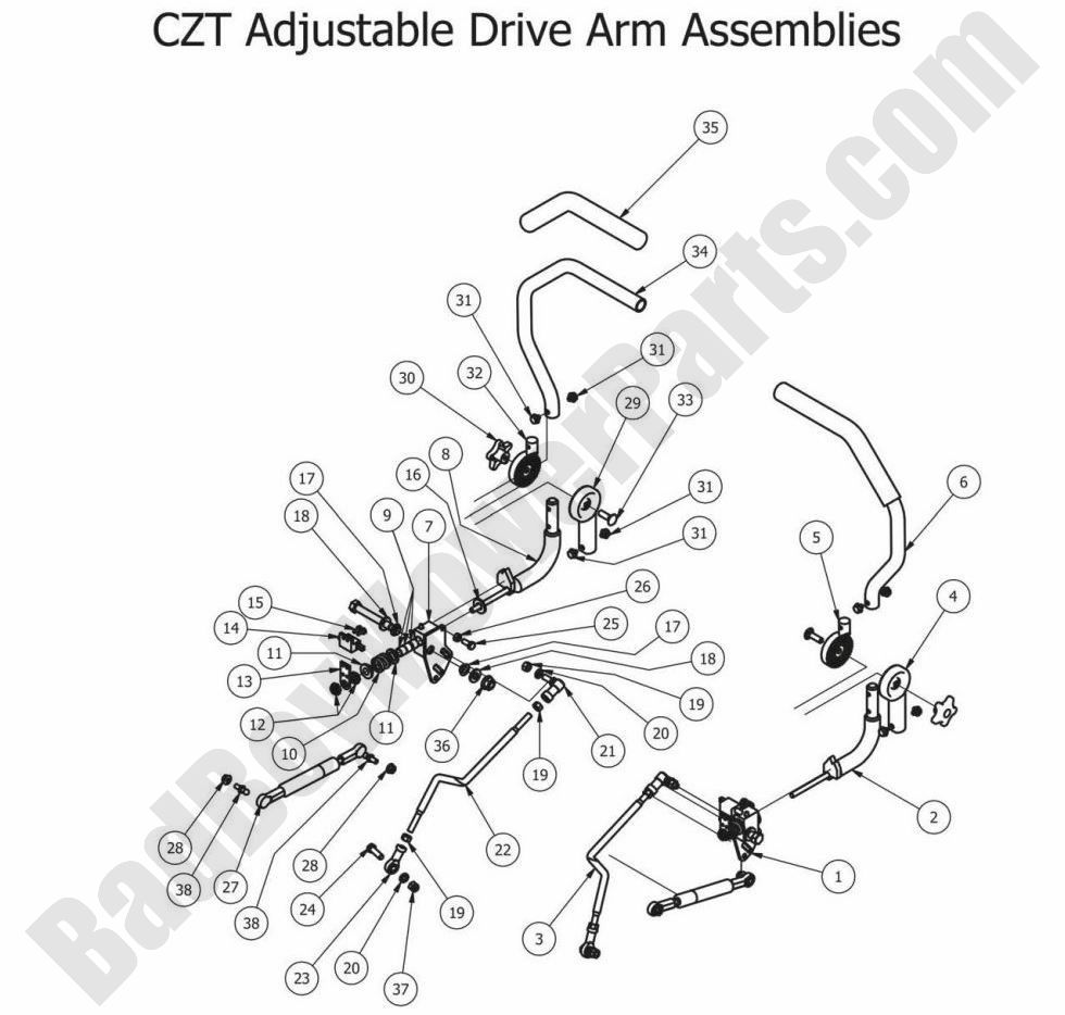 794 - Bad Boy Mower Parts Lookup > 2013 > CZT > Drive Arms