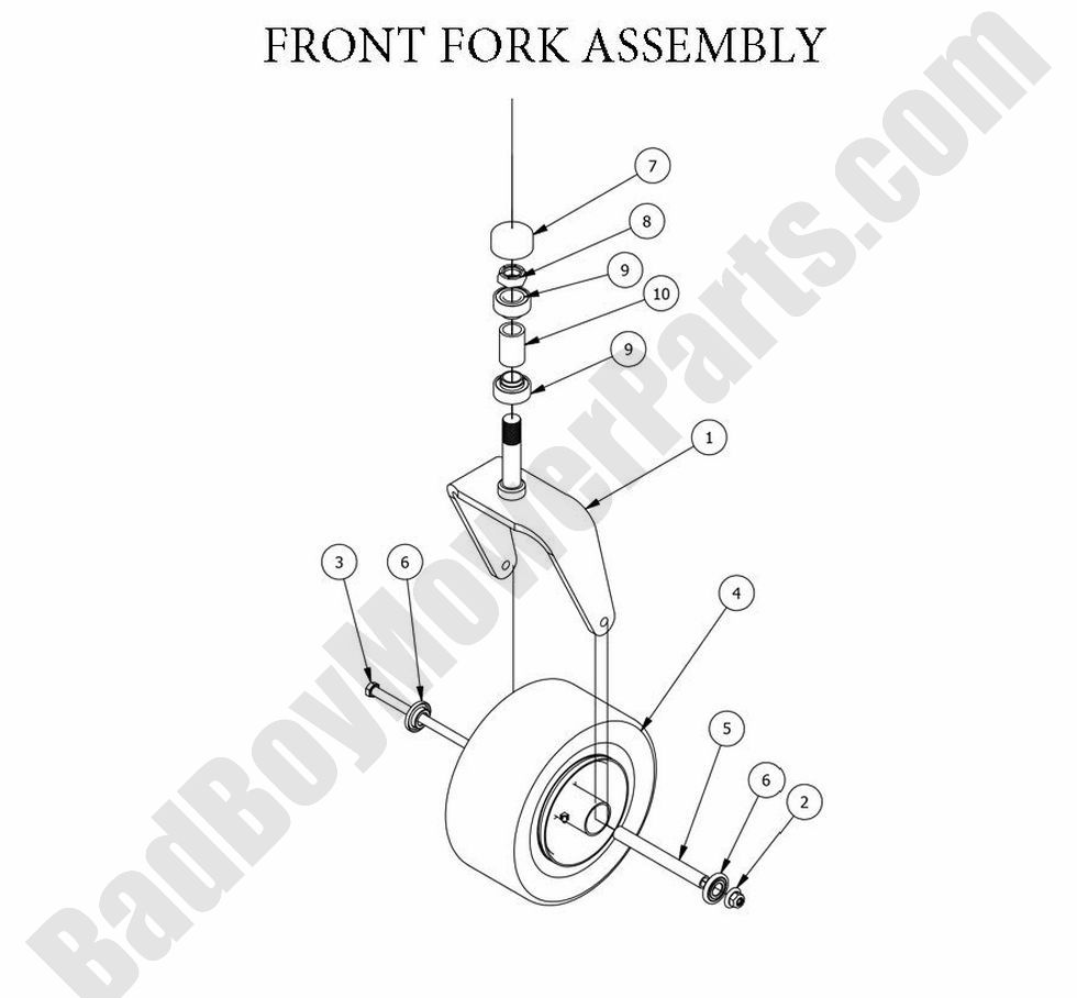 935 - Bad Boy Mower Parts Lookup > 2014 > CZT Elite > Front Fork Assembly
