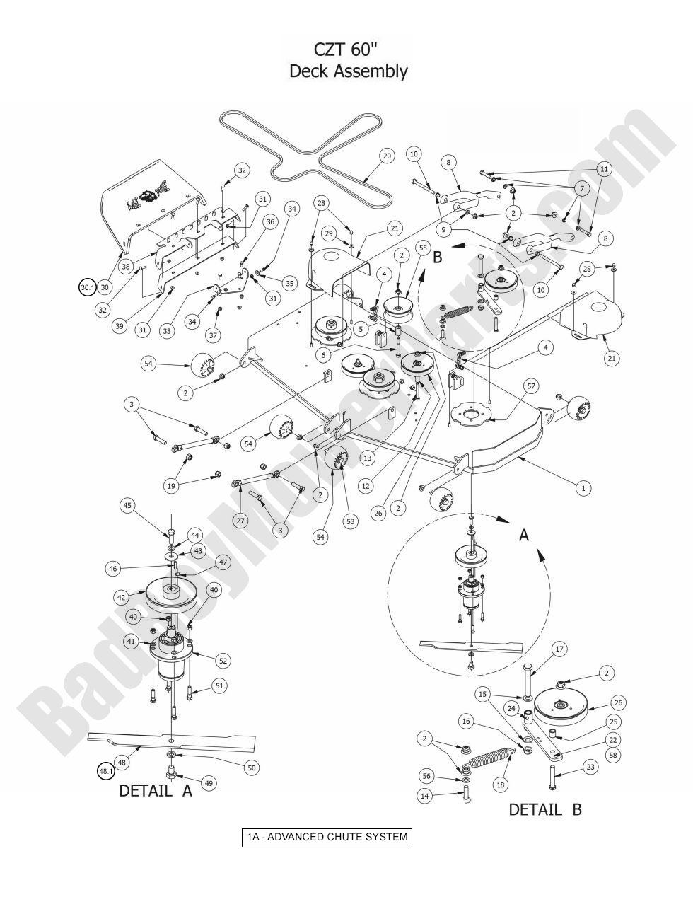1159 - Bad Boy Mower Parts Lookup > 2015 > CZT Elite > 60\" Deck Assembly