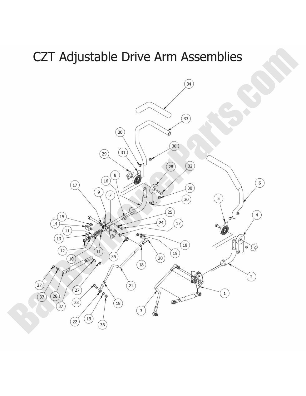 1163 - Bad Boy Mower Parts Lookup > 2015 > CZT Elite > Drive Arms