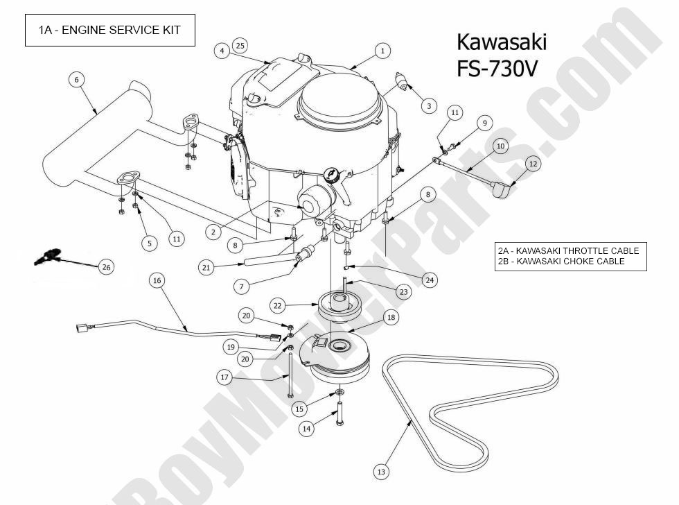 1166 - Bad Boy Mower Parts Lookup > 2015 > CZT Elite > Engine - Kawasaki FS730