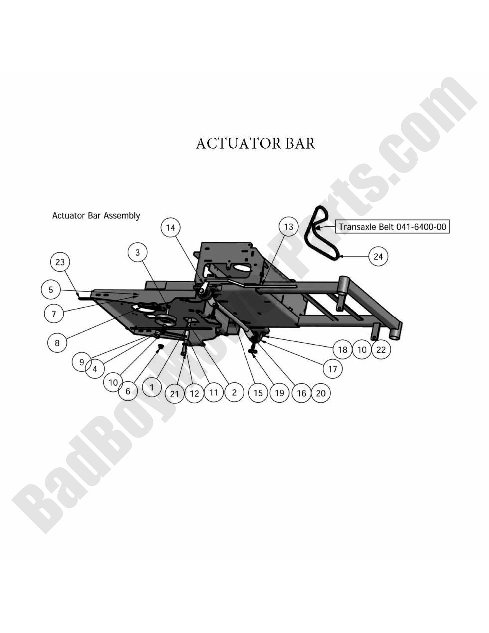 532 - Bad Boy Mower Parts Lookup > 2010 > CZT > Actuator Bar
