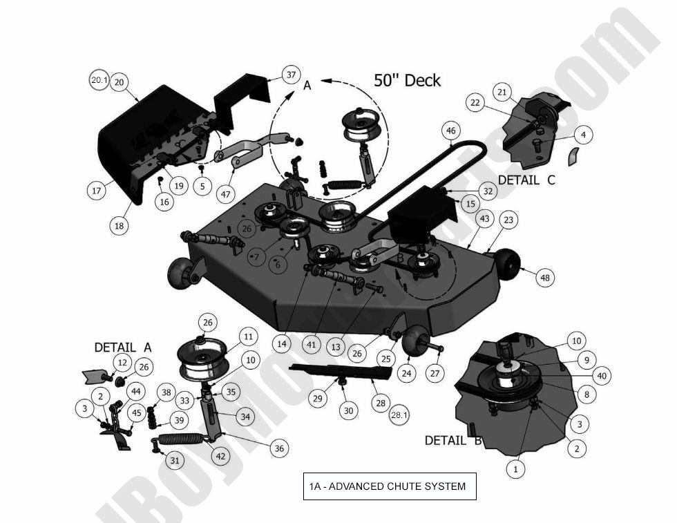 591 - Bad Boy Mower Parts Lookup > 2011 > CZT > 50\" Deck Assembly
