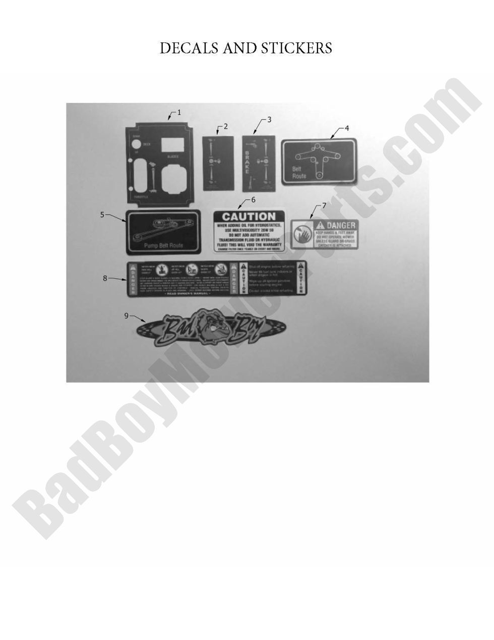 595 - Bad Boy Mower Parts Lookup > 2011 > CZT > Decals 2